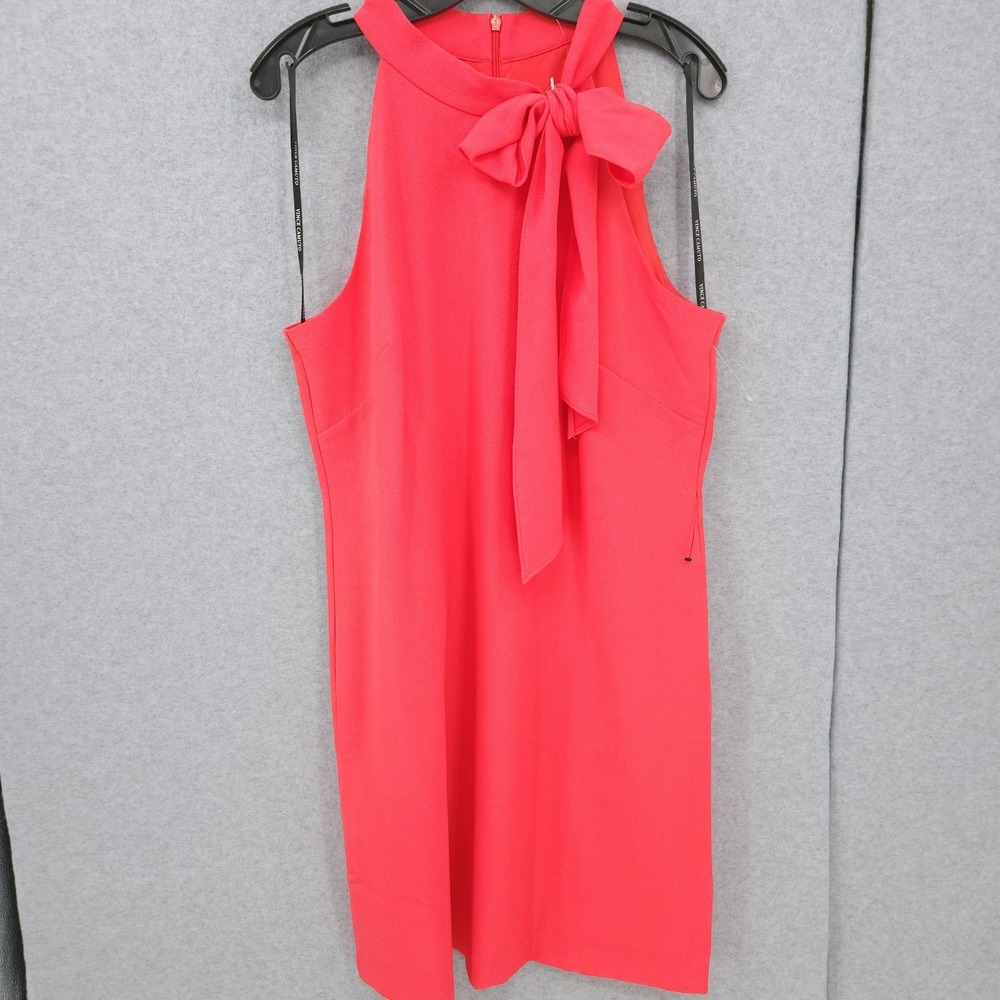 Vince Camuto Sleeveless Halter Tie Neck Shift Mini Watermelon Dress Womens 14